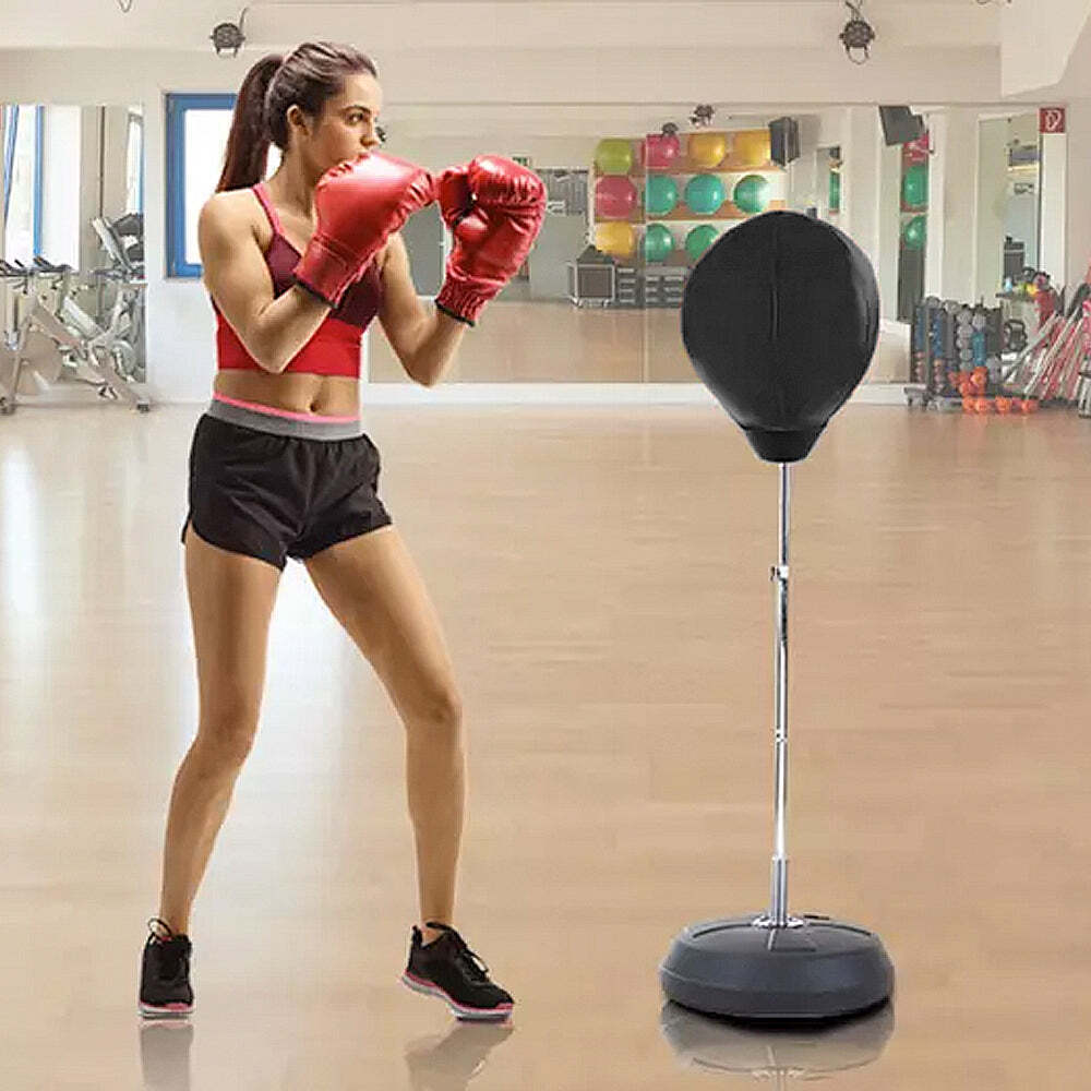 NNEDSZ Free-Standing Boxing Set: PU Punching Ball & Boxing Gloves-3