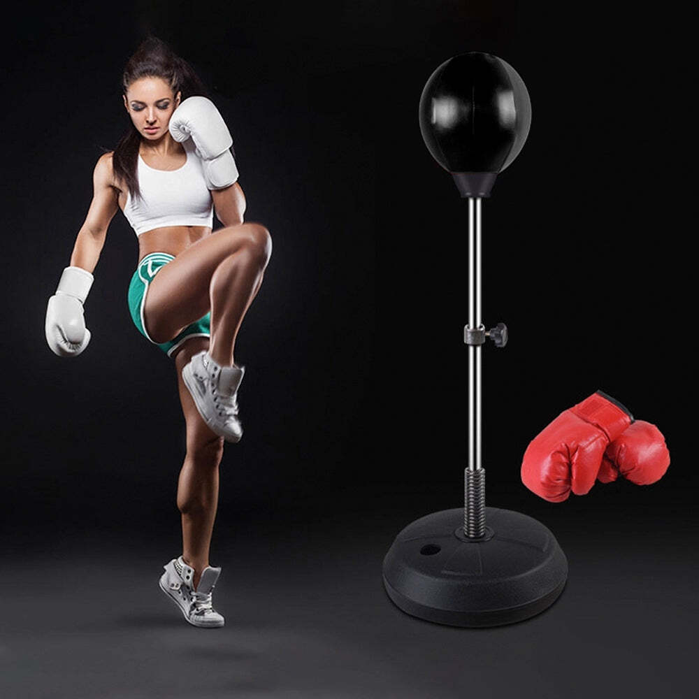 NNEDSZ Free-Standing Boxing Set: PU Punching Ball & Boxing Gloves-4